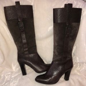 Banana Republic Leather & Suede Block Heel Boots